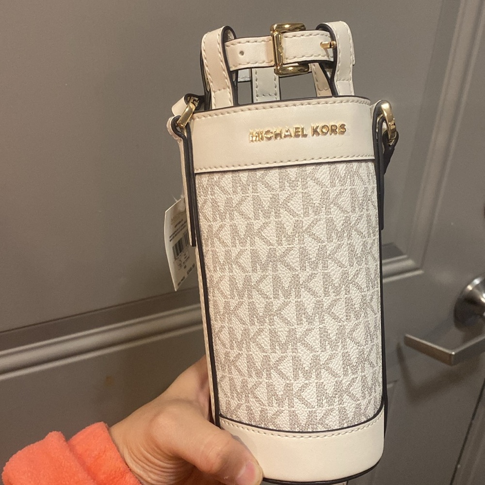 Michael Kors White Water Bottle Holder
